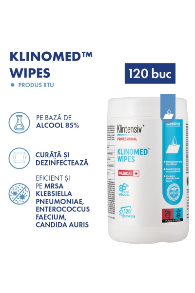 Șervețele impregnate pentru dezinfectare profesională Klinomed Klintesiv